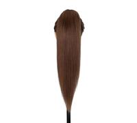 Ponytail Extension Extension de cheveux humains queue de cheval, postiche à clipser for femme(Medium Brown,22inch 120g)