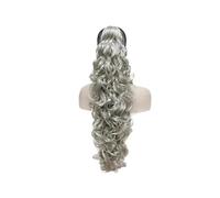 Ponytail Extension Extension De Cheveux Synthétiques Bouclés De 32 Pouces De Long, Style Queue De Cheval À Clipser, 270 G, Avec Une Pince À Mâchoire/griffe(Silver)