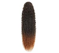 Ponytail Extension Extension de queue de cheval avec cordon de serrage de 24 pouces for femmes, postiche naturelle synthétique longue bou ondulée for un usage quotidien(DEEP-1BT30)