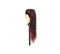 Ponytail Extension Extension de queue de cheval bouclée avec cordon de serrage for femme, 55 cm, synthétique, naturelle, noire, for une utilisation quotidienne en soirée.(1BTBUG)