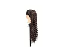 Ponytail Extension Extension de queue de cheval bou avec cordon de serrage for femme, 55 cm, synthétique, naturelle, noire, for une utilisation quotidienne en soirée.(4)