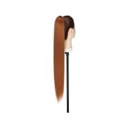 Ponytail Extension Extension De Queue De Cheval Lisse Yaki De 56 Cm (22 Pouces) For Femmes, Queue De Cheval Synthétique À Clipser, Cheveux Crépus Épais For Un Usage Quotidien(Light Auburn)