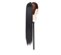 Ponytail Extension Extension De Queue De Cheval Lisse Yaki De 56 Cm (22 Pouces) For Femmes, Queue De Cheval Synthétique À Clipser, Cheveux Crépus Épais For Un Usage Quotidien(Natural Black)