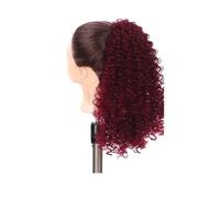Ponytail Extension Extension Queue Cheva Femmes Noires, Perruque Bouclée À Cordon Serrage 35 Cm, Extensions Synthétiques Courtes Afro Crépues Usage Quotidien(BUG)