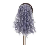 Ponytail Extension Extension Queue Cheva Femmes Noires, Perruque Bouclée À Cordon Serrage 35 Cm, Extensions Synthétiques Courtes Afro Crépues Usage Quotidien(Blue+blode)