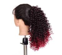 Ponytail Extension Extension Queue Cheva Femmes Noires, Perruque Bouclée À Cordon Serrage 35 Cm, Extensions Synthétiques Courtes Afro Crépues Usage Quotidien(T1B/BUG)