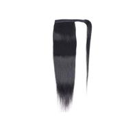 Ponytail Extension Extension queue de cheval 10 à 32 pouces, 70 g, cheveux noirs naturels, 100% Remy Hair, longue et lisse, à clipser(24inches 100g)
