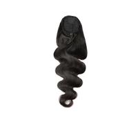 Ponytail Extension Extension queue de cheval à clipser for femmes noires, cheveux naturels, bouclés, ondulés, épais, aspect naturel (25,4 à 66 cm)(20inches)