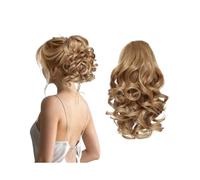 Ponytail Extension Extension queue de cheval courte - 25 cm, cheveux bouclés, ondulés, avec cordon de serrage, for femmes(Dark Blonde)