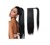 Ponytail Extension Extension Queue De Cheval En Cheveux Humains, Soyeuse Et Lisse, À Enrouler Autour La Noire Naturelle Clipser, For Femme(18inches)