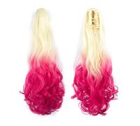 Ponytail Extension Extension Queue De Cheval Ondulée À Clipser, 55 Cm De Long, Bouclée, For Femme, Postiche Naturelle, Queue De Cheval Duveteuse, For Mariage, Usage Quotidien(613TPink)