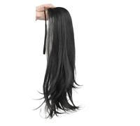 Ponytail Extension Extension queue de cheval synthétique ondulée marron foncé de 30 à 50 cm de long avec cordon de serrage for femme(Natural Black,16inches)