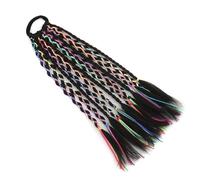 Ponytail Extension Extensions de cheveux colorés, queue de cheval tressée, accessoires Crazy Hair Day for filles, perruques tressées colorées avec élastiques, postiches synthétiques de 30,5 cm