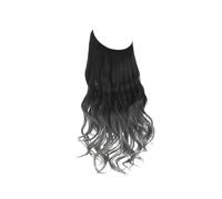 Ponytail Extension Extensions de cheveux synthétiques sans clips, faux cheveux naturels ondulés et bouclés for femme(Black to Gray,16inches)
