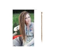 Ponytail Extension Extensions De Dreadlocks Faites Main 20 Pouces, 5 Brins, Dreads Synthétiques, Tresses Au Crochet, 1.0cm, Fausse Torsion Tressage Cheveux Reggae Braid(Linen brown)