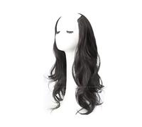 Ponytail Extension Extensions de perruque synthétiques bou s invisibles en forme de V de 20 pouces for femmes, extension de cheveux monobloc(Brown Black)