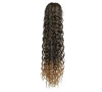 Ponytail Extension Extensions de queue de cheval bou s de 24 pouces, cordon de serrage synthétique ondulé profond for femmes noires, sensation de cheveux avec postiche épais(DEEP-1BT27)