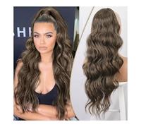 Ponytail Extension Extensions de queue de cheval synthétiques for femmes, postiche de queue de cheval synthétique longue et ondulée, douce et naturelle, usage quotidien(Dark grey)