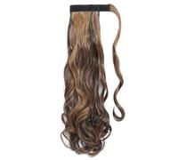 Ponytail Extension Heat Resistant Wavy Synthetic Wrap Around Pony tail Hairpiece for Women Pour un usage quotidien(4AP27,24inches)