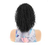 Ponytail Extension Kinky Curly Drawstring Ponytail for Black Women, 10 Inch Synthetic Hairpieces Clip in Curls Afro Puff Pony tail Extensions(1B)