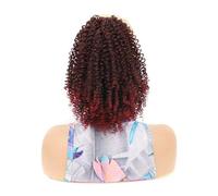 Ponytail Extension Kinky Curly Drawstring Ponytail for Black Women, 10 Inch Synthetic Hairpieces Clip in Curls Afro Puff Pony tail Extensions(1BTBUG)