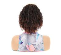 Ponytail Extension Kinky Curly Drawstring Ponytail for Black Women, 10 Inch Synthetic Hairpieces Clip in Curls Afro Puff Pony tail Extensions(1BT33)