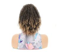 Ponytail Extension Kinky Curly Drawstring Ponytail for Black Women, 10 Inch Synthetic Hairpieces Clip in Curls Afro Puff Pony tail Extensions(1BT27)