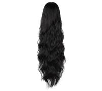 Ponytail Extension Longues queues de cheval ondulées avec cordon de serrage for femme, extension de cheveux queue de cheval synthétique, postiche for usage quotidien(#1B,16 inch)