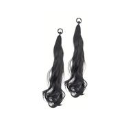 Ponytail Extension Lot de 2 extensions de queue de cheval bou s avec élastique for cheveux, perruque naturelle, bande élastique, faux queue de cheval ondulée, accessoires for femmes, 55,9 cm(2)