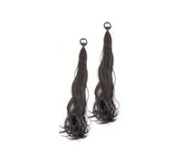 Ponytail Extension Lot de 2 extensions de queue de cheval bou s avec élastique for cheveux, perruque naturelle, bande élastique, faux queue de cheval ondulée, accessoires for femmes, 55,9 cm(4)