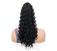 Ponytail Extension Queue De Cheval À Cordon De Serrage De 45 Cm For Femmes Noires, Queue De Cheval Longue Afro Bouclée Et Duveteuse En Fibres Synthétiques For Un Usage Quotidien(Natural Black)