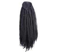 Ponytail Extension Queue de cheval de 45 cm for femmes, extensions de queue de cheval dreadlocks noires torsadées à clipser, fausses dreadlocks à enrouler avec pointes bou s