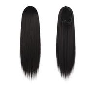 Ponytail Extension Straight Human Hair Ponytail Extension Remy Brazilian Drawstring for Black Women Grade Clip In Pony Tail Hairpiece Natural Color (10-26 Inch)(12inches)