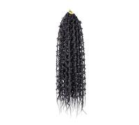Ponytail Extension Tresses En Boîte Papillon De 24 Pouces, Cheveux Au Crochet Pré-boucle, Torsadées, Synthétique(Natural Black)