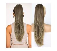 Ponytail Extensions Extensions de cordon de serrage ondulées de 26 pouces de long Postiches synthétiques en queue de cheval for femmes Queue de cheval quotidienne Clip synthétique multicouche dans les