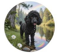 Poodle 1000 Pièces Casse-tête Animal de Compagnie Chien Puzzle Circulaire pour Adultes Et Enfants Classiques Cadeaux Décompression 1000pcs (67.5x67.5cm)