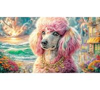 Poodle 1000 pièces Puzzle pour Adultes Cadeau Amusant & Activité Maison Défi de Jeu éducatif Jeu Stimulant pour Femmes et Hommes 70x50/1000 pièces