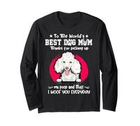 Poodle Best Dog Mom Dogs Lovers Funny Mothers Day Manche Longue