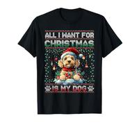Poodle Christmas Tree Lights Decorations Dog Lover Xmas T-Shirt