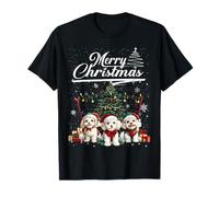 Poodle Christmas Tree Lights Decorations Dog Lover Xmas T-Shirt