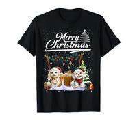 Poodle Christmas Tree Lights Decorations Dog Lover Xmas T-Shirt