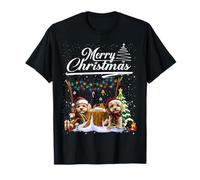 Poodle Christmas Tree Lights Decorations Dog Lover Xmas T-Shirt