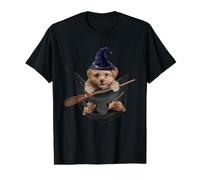Poodle Dog in The Pocket Witch Hat Halloween T-Shirt Graphique avec Valeur, Homme, Noir, S