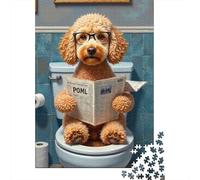 Poodle Lire Le Journal 1000 Pièce Carton Épais Puzzle De Bricolage Collecteurs Entraînement du Cerveau Décoration Murale 52x38cm/1000pcs