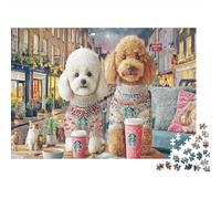 Poodle Puzzle 1000 Pièces Adulte Enfants À Partir De 14 Ans，hameau Twilight Qualité Supérieure Fantaisie Jeu De Famille Cadeau Original 38x26cm/1000pcs