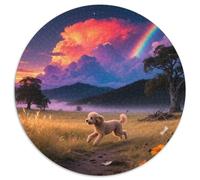 PoodleJigsaw Puzzles 1000 Piece for Adults Kids Round Pets mignonsCreative Challenge Toys Gift1000pcs (67.5x67.5cm)