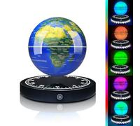Poojaed Globe lévitant magnétique avec lumière LED, carte du monde de globe flottant rotatif à 360 ° pour affichage de bureau à domicile, cadeau de technologie cool pour hommes père garçons et filles