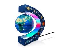 Poojaed Lampe globe magnétique flottante avec lumières LED, gadget cool pour bureau, maison, bibliothèque, décoration de bureau, cadeau cool pour hommes, femmes, père, maris (globe terrestre, 8,5 cm)
