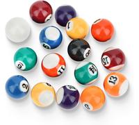 Pool Balls,16 PCS 32mm Billiard Balls Mini Billiard Table Balls Set Resin Billiard Ball for Kids Leisure Games