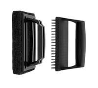 Pool Brush, 2 Piece Wall Scrub Set, Ergonomic Handheld Cleaning Tools, Stubborn Rust and Dirt Removal, Durable Tile Scrubber for Swimming Pools Hot Tubs Daily Maintenance and Care, Black